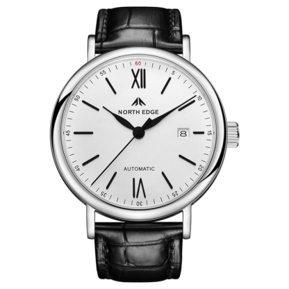 NORTH EDGE AMOY Multifunctional Business Men's Watch Waterproof Leather Mechanical Watch-TIME.SHOP