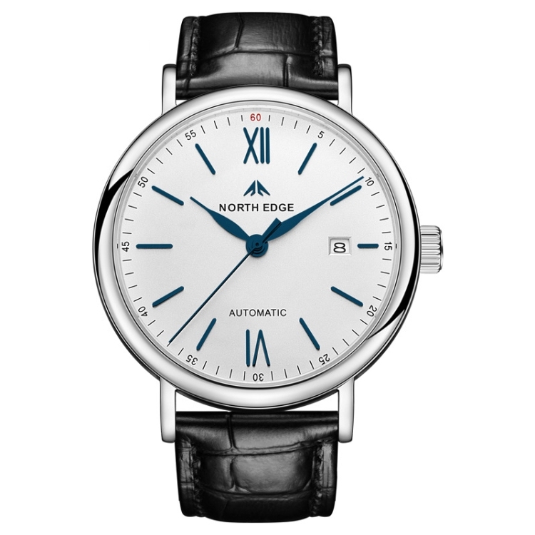 NORTH EDGE AMOY Multifunctional Business Men's Watch Waterproof Leather Mechanical Watch-TIME.SHOP