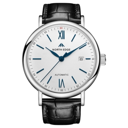NORTH EDGE AMOY Multifunctional Business Men's Watch Waterproof Leather Mechanical Watch-TIME.SHOP