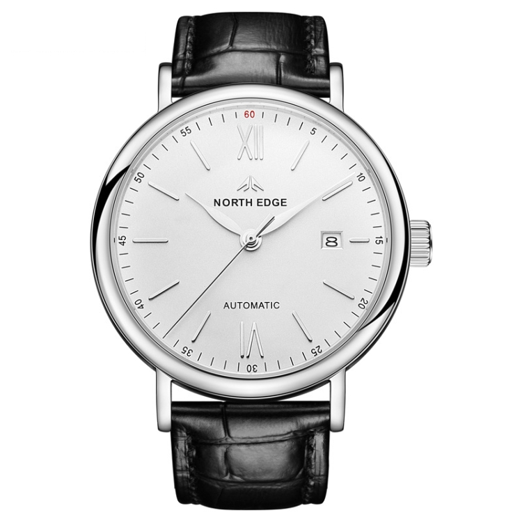 NORTH EDGE AMOY Multifunctional Business Men's Watch Waterproof Leather Mechanical Watch-TIME.SHOP