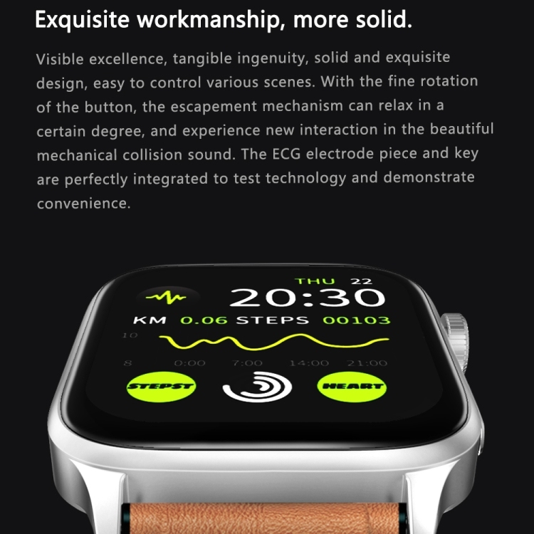 GT22 1.85 inch TFT Screen Silicone Band Health Smart Watch, Support Bluetooth Call / Plateau Blood Oxygen / Body Temperature / Arrhythmia / TI Heart Rate Monitoring-TIME.SHOP