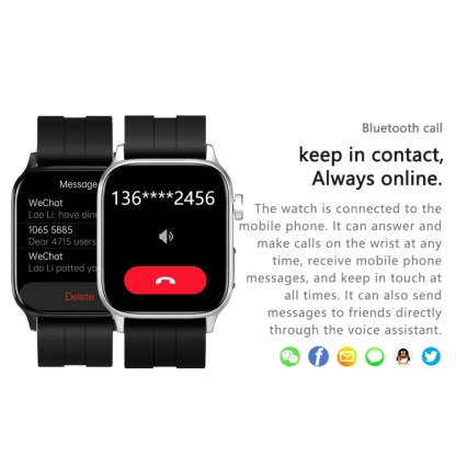 GT22 1.85 inch TFT Screen Silicone Band Health Smart Watch, Support Bluetooth Call / Plateau Blood Oxygen / Body Temperature / Arrhythmia / TI Heart Rate Monitoring-TIME.SHOP