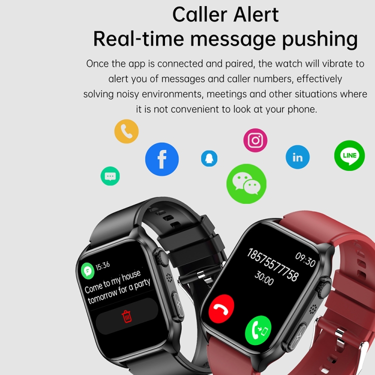 TK12 1.96 inch IP67 Waterproof Silicone Band Smart Watch Supports ECG / Remote Families Care / Bluetooth Call / Body Temperature Monitoring-TIME.SHOP