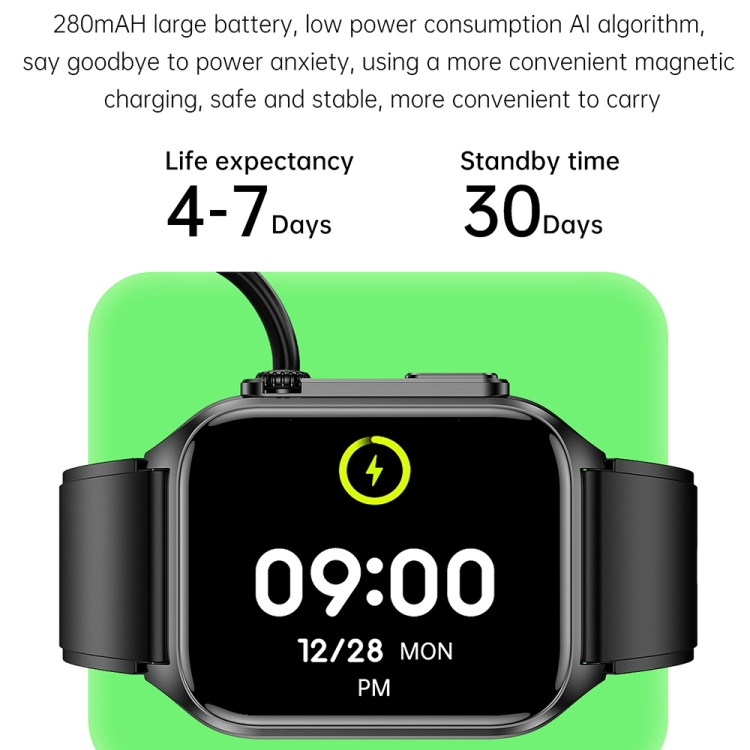 TK12 1.96 inch IP67 Waterproof Silicone Band Smart Watch Supports ECG / Remote Families Care / Bluetooth Call / Body Temperature Monitoring-TIME.SHOP