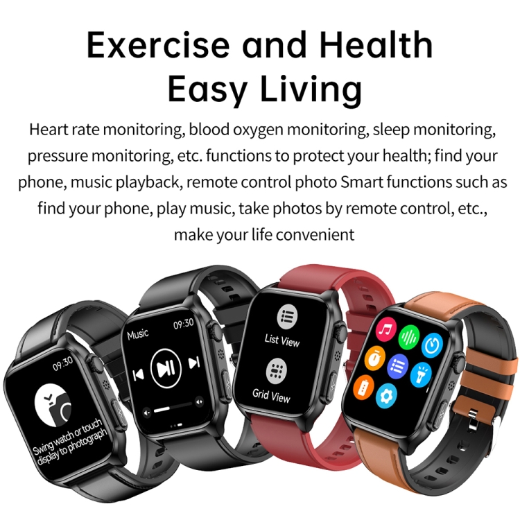 TK12 1.96 inch IP67 Waterproof Silicone Band Smart Watch Supports ECG / Remote Families Care / Bluetooth Call / Body Temperature Monitoring-TIME.SHOP
