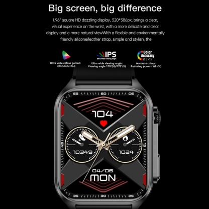 TK12 1.96 inch IP67 Waterproof Silicone Band Smart Watch Supports ECG / Remote Families Care / Bluetooth Call / Body Temperature Monitoring-TIME.SHOP