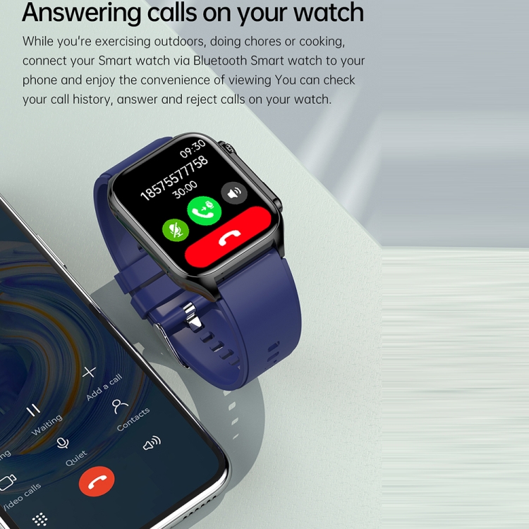 TK12 1.96 inch IP67 Waterproof Silicone Band Smart Watch Supports ECG / Remote Families Care / Bluetooth Call / Body Temperature Monitoring-TIME.SHOP