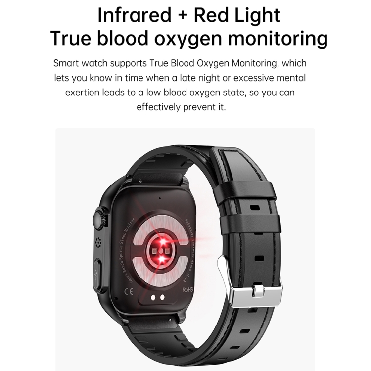 TK12 1.96 inch IP67 Waterproof Silicone Band Smart Watch Supports ECG / Remote Families Care / Bluetooth Call / Body Temperature Monitoring-TIME.SHOP
