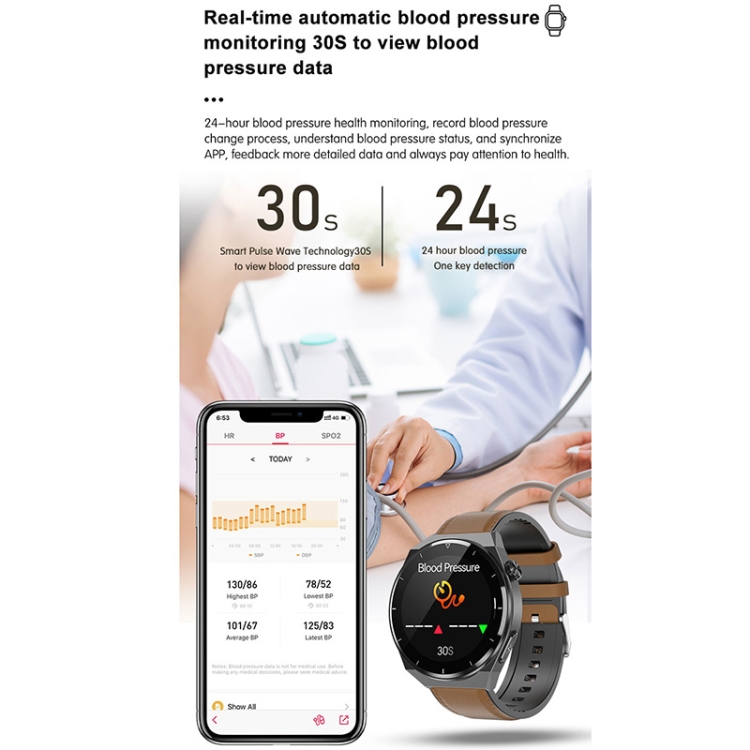TK20 1.39 inch IP68 Waterproof Silicone Band Smart Watch Supports ECG / Remote Families Care / Body Temperature Monitoring-TIME.SHOP