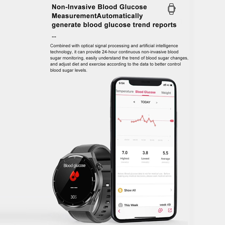 TK20 1.39 inch IP68 Waterproof Silicone Band Smart Watch Supports ECG / Remote Families Care / Body Temperature Monitoring-TIME.SHOP