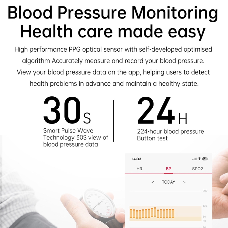 TK22 1.39 inch IP67 Waterproof Silicone Band Smart Watch Supports ECG / Non-invasive Blood Sugar-TIME.SHOP