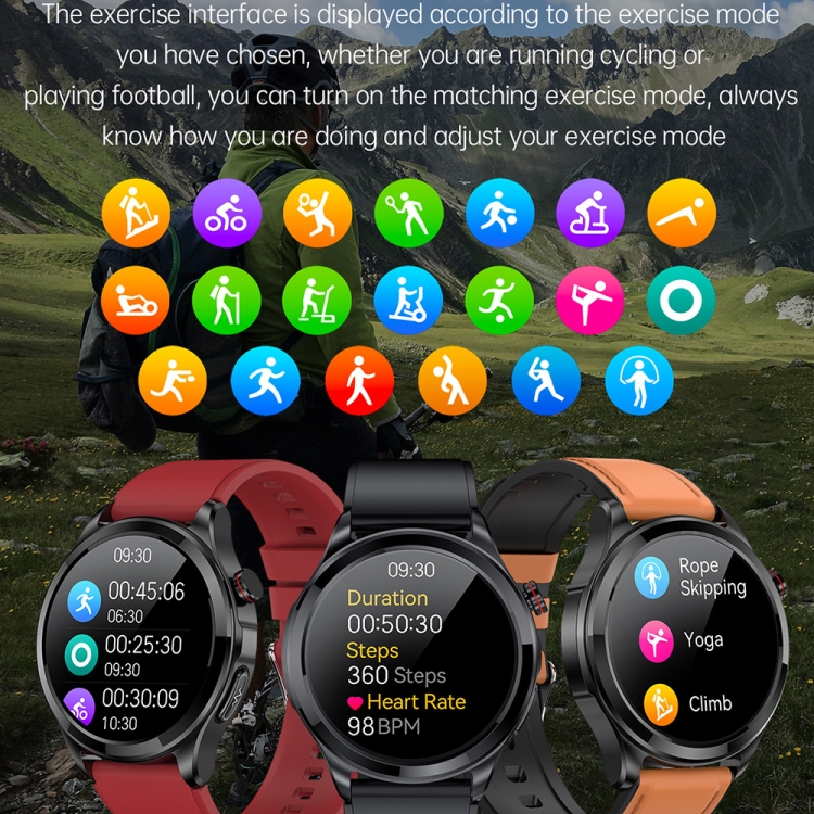 TK22 1.39 inch IP67 Waterproof Silicone Band Smart Watch Supports ECG / Non-invasive Blood Sugar-TIME.SHOP