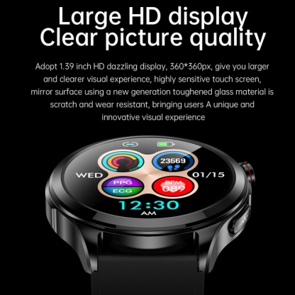 TK22 1.39 inch IP67 Waterproof Silicone Band Smart Watch Supports ECG / Non-invasive Blood Sugar-TIME.SHOP