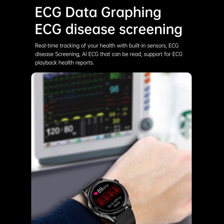 TK22 1.39 inch IP67 Waterproof Silicone Band Smart Watch Supports ECG / Non-invasive Blood Sugar-TIME.SHOP