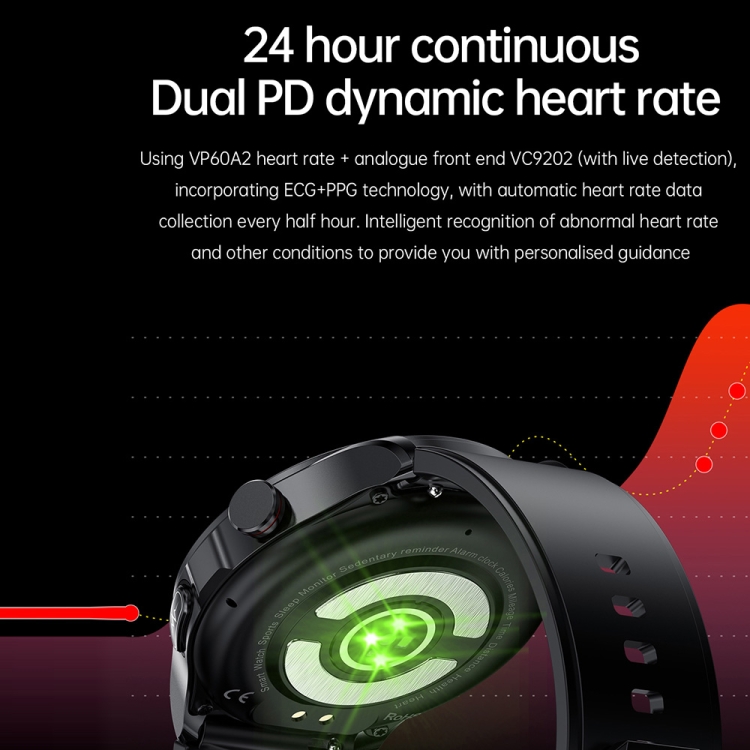 TK22 1.39 inch IP67 Waterproof Silicone Band Smart Watch Supports ECG / Non-invasive Blood Sugar-TIME.SHOP