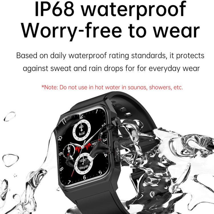 E530 1.91 inch IP68 Waterproof Silicone Band Smart Watch Supports ECG / Non-invasive Blood Sugar-TIME.SHOP