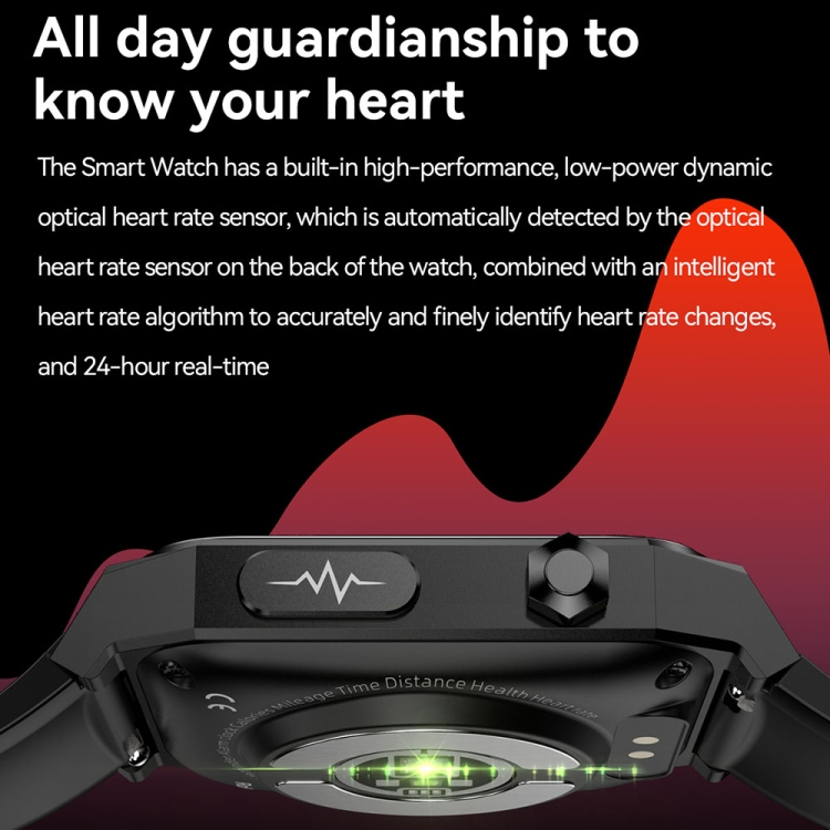 E530 1.91 inch IP68 Waterproof Silicone Band Smart Watch Supports ECG / Non-invasive Blood Sugar-TIME.SHOP