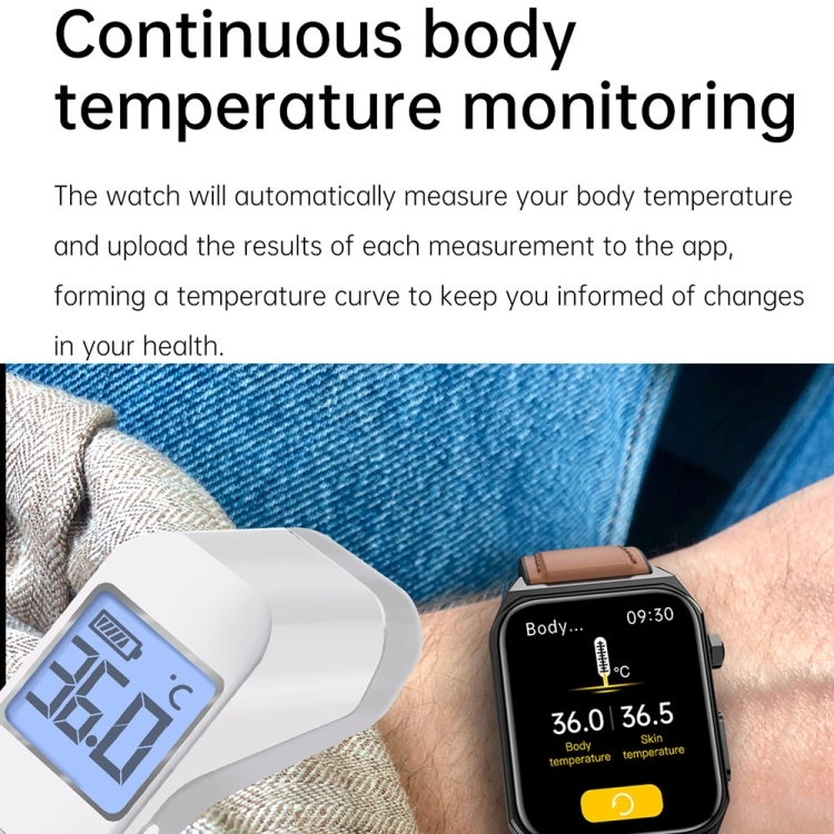 E530 1.91 inch IP68 Waterproof Silicone Band Smart Watch Supports ECG / Non-invasive Blood Sugar-TIME.SHOP