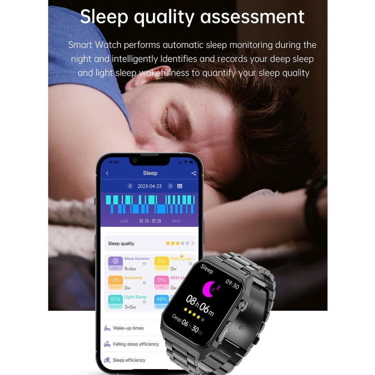 E530 1.91 inch IP68 Waterproof Silicone Band Smart Watch Supports ECG / Non-invasive Blood Sugar-TIME.SHOP