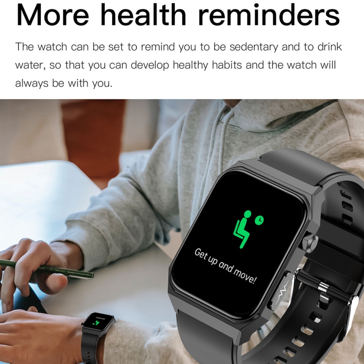 E530 1.91 inch IP68 Waterproof Silicone Band Smart Watch Supports ECG / Non-invasive Blood Sugar-TIME.SHOP