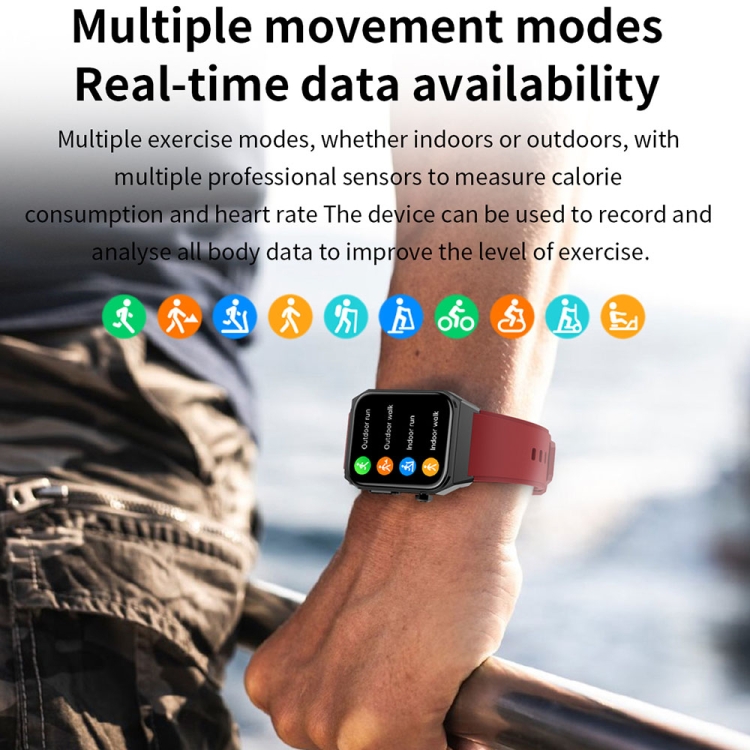 E530 1.91 inch IP68 Waterproof Silicone Band Smart Watch Supports ECG / Non-invasive Blood Sugar-TIME.SHOP