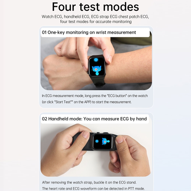 E530 1.91 inch IP68 Waterproof Silicone Band Smart Watch Supports ECG / Non-invasive Blood Sugar-TIME.SHOP