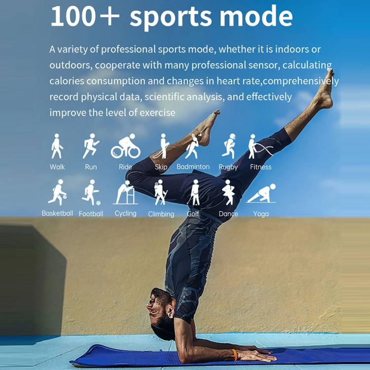 T20 1.96 inch IP67 Waterproof Silicone Band Smart Watch, Supports Dual-mode Bluetooth Call / Heart Rate Monitoring-TIME.SHOP