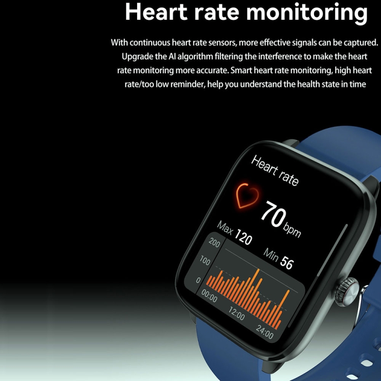 T20 1.96 inch IP67 Waterproof Silicone Band Smart Watch, Supports Dual-mode Bluetooth Call / Heart Rate Monitoring-TIME.SHOP