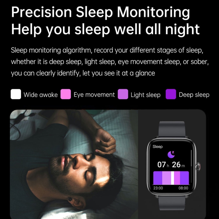 T20 1.96 inch IP67 Waterproof Silicone Band Smart Watch, Supports Dual-mode Bluetooth Call / Heart Rate Monitoring-TIME.SHOP