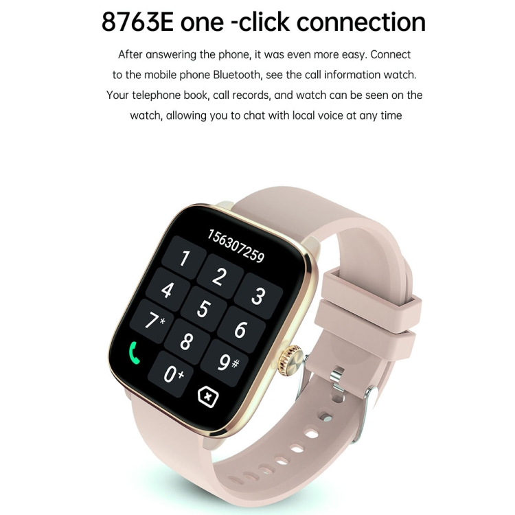 T20 1.96 inch IP67 Waterproof Silicone Band Smart Watch, Supports Dual-mode Bluetooth Call / Heart Rate Monitoring-TIME.SHOP