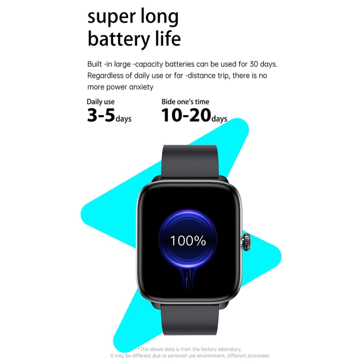 T20 1.96 inch IP67 Waterproof Silicone Band Smart Watch, Supports Dual-mode Bluetooth Call / Heart Rate Monitoring-TIME.SHOP