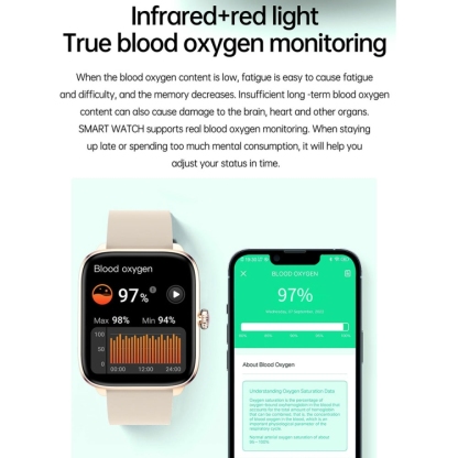 T20 1.96 inch IP67 Waterproof Silicone Band Smart Watch, Supports Dual-mode Bluetooth Call / Heart Rate Monitoring-TIME.SHOP
