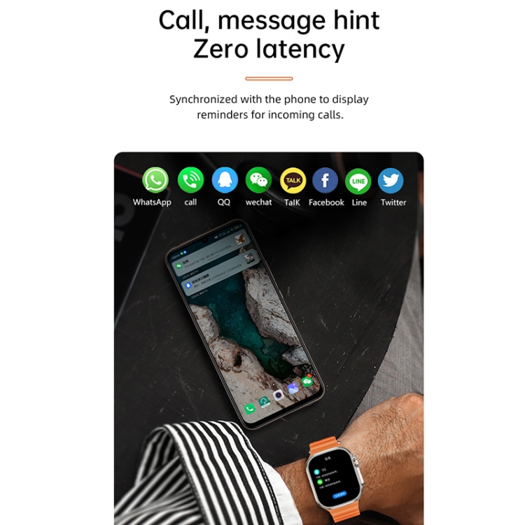 WS-E9 Ultra 2.2 inch IP67 Waterproof Metal Buckle Ocean Silicone Band Smart Watch, Support Heart Rate / NFC-TIME.SHOP