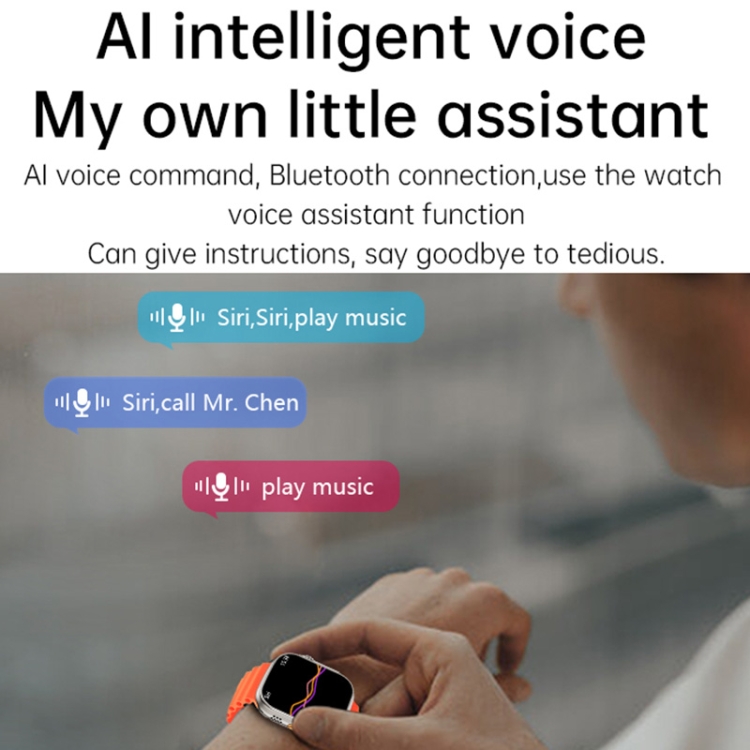 WS-E9 Ultra 2.2 inch IP67 Waterproof Metal Buckle Ocean Silicone Band Smart Watch, Support Heart Rate / NFC-TIME.SHOP