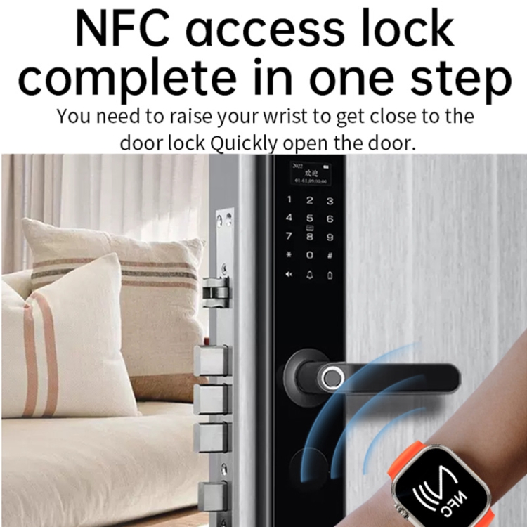 WS-E9 Ultra 2.2 inch IP67 Waterproof Metal Buckle Ocean Silicone Band Smart Watch, Support Heart Rate / NFC-TIME.SHOP