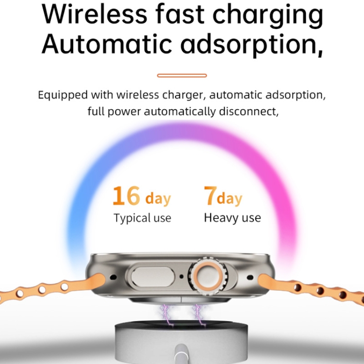 WS-E9 Ultra 2.2 inch IP67 Waterproof Metal Buckle Ocean Silicone Band Smart Watch, Support Heart Rate / NFC-TIME.SHOP