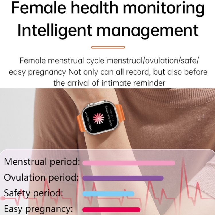 WS-E9 Ultra 2.2 inch IP67 Waterproof Metal Buckle Ocean Silicone Band Smart Watch, Support Heart Rate / NFC-TIME.SHOP