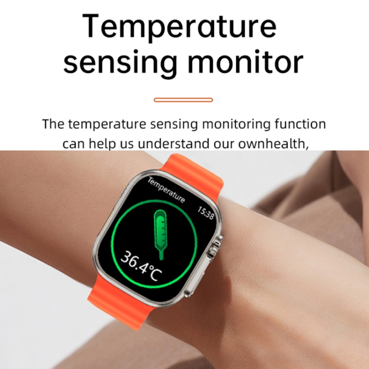 WS-E9 Ultra 2.2 inch IP67 Waterproof Metal Buckle Ocean Silicone Band Smart Watch, Support Heart Rate / NFC-TIME.SHOP