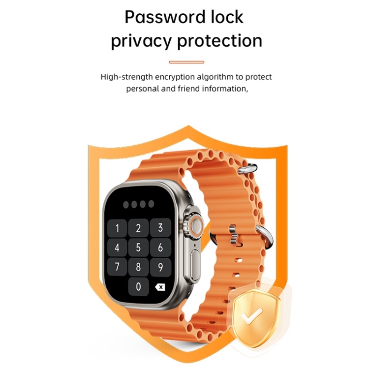 WS-E9 Ultra 2.2 inch IP67 Waterproof Metal Buckle Ocean Silicone Band Smart Watch, Support Heart Rate / NFC-TIME.SHOP