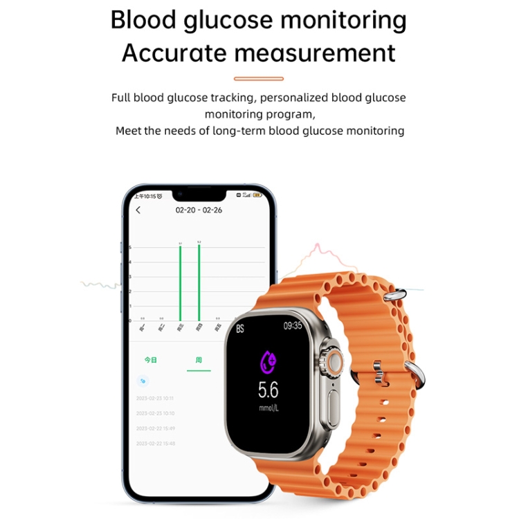 WS-E9 Ultra 2.2 inch IP67 Waterproof Metal Buckle Ocean Silicone Band Smart Watch, Support Heart Rate / NFC-TIME.SHOP