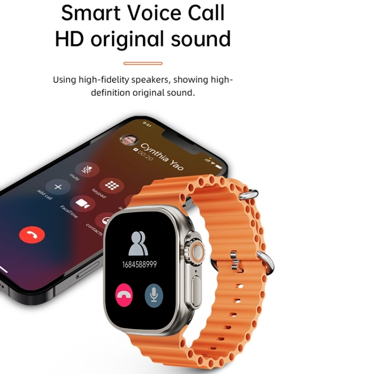 WS-E9 Ultra 2.2 inch IP67 Waterproof Metal Buckle Ocean Silicone Band Smart Watch, Support Heart Rate / NFC-TIME.SHOP