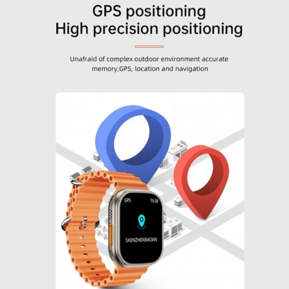 WS-E9 Ultra 2.2 inch IP67 Waterproof Metal Buckle Ocean Silicone Band Smart Watch, Support Heart Rate / NFC-TIME.SHOP
