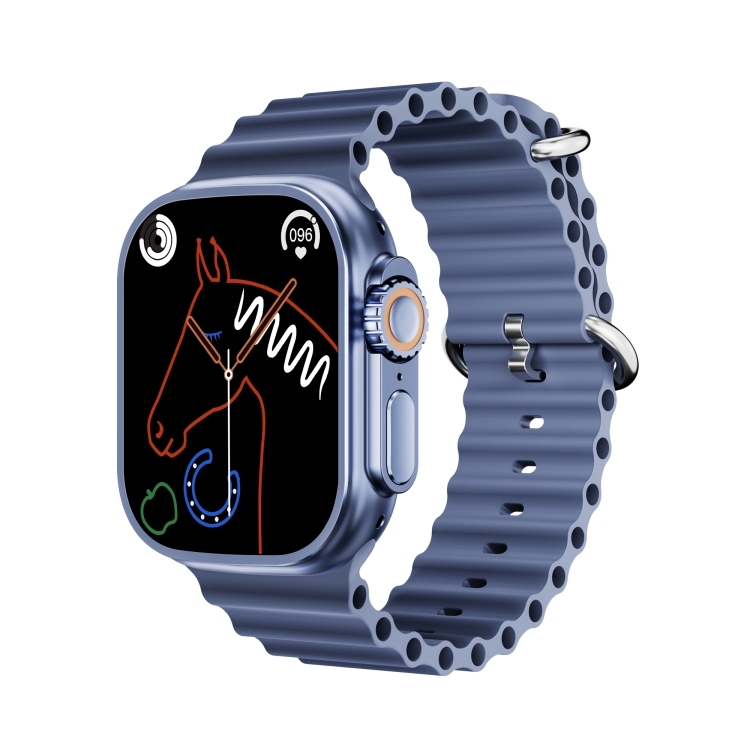 WS-E9 Ultra 2.2 inch IP67 Waterproof Metal Buckle Ocean Silicone Band Smart Watch, Support Heart Rate / NFC-TIME.SHOP