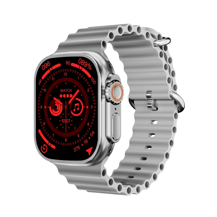 WS-E9 Ultra 2.2 inch IP67 Waterproof Metal Buckle Ocean Silicone Band Smart Watch, Support Heart Rate / NFC-TIME.SHOP