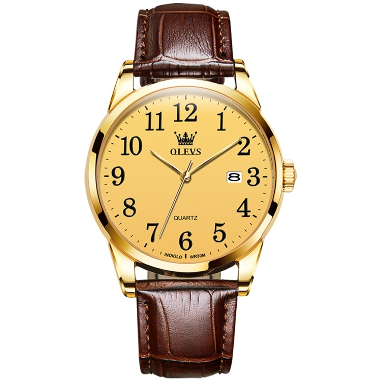 OLEVS 5566 Men Simple Single Calendar Waterproof Quartz Watch-TIME.SHOP