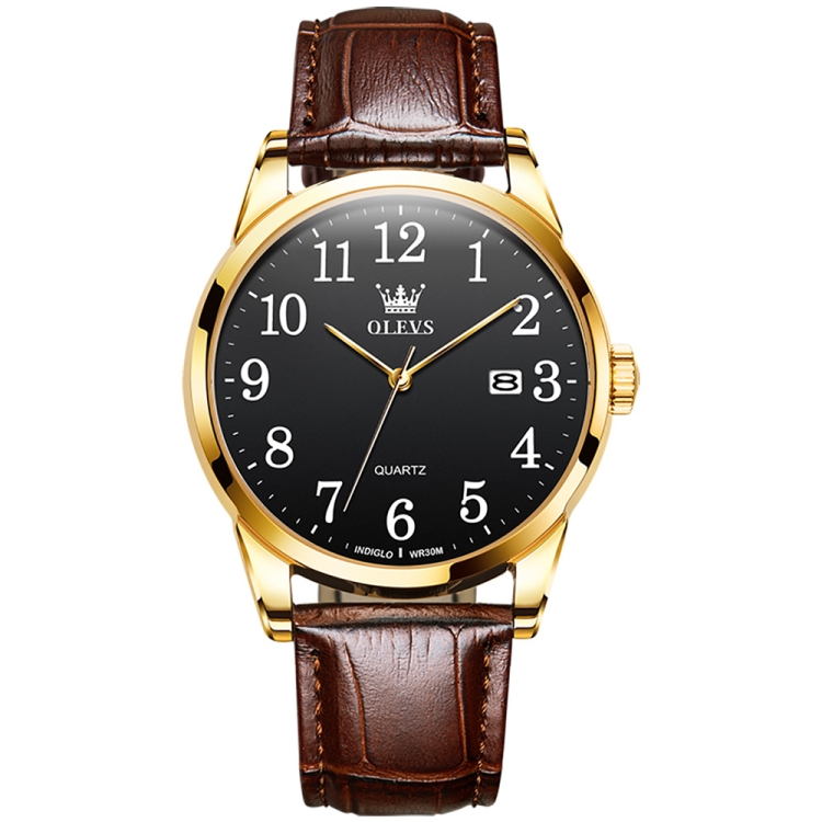 OLEVS 5566 Men Simple Single Calendar Waterproof Quartz Watch-TIME.SHOP