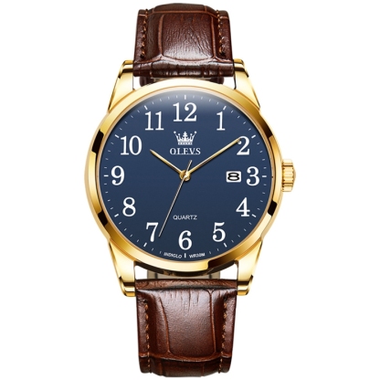 OLEVS 5566 Men Simple Single Calendar Waterproof Quartz Watch-TIME.SHOP