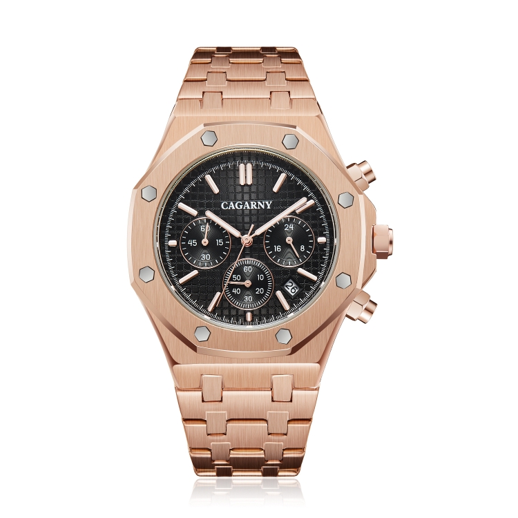 CAGARNY 6835 Men Simple Quartz Steel Band Watch-TIME.SHOP