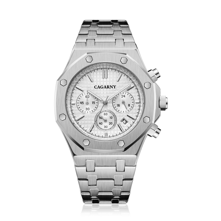 CAGARNY 6835 Men Simple Quartz Steel Band Watch-TIME.SHOP