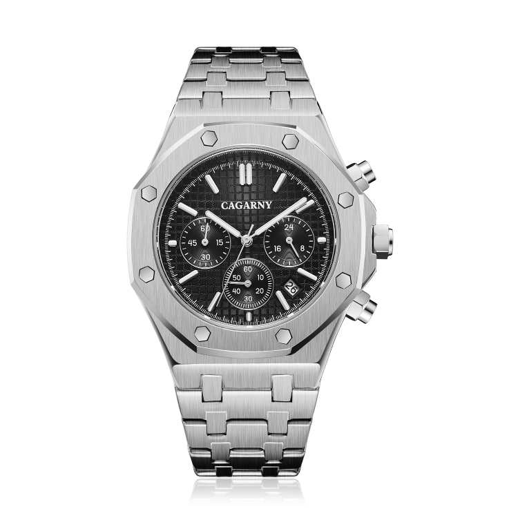 CAGARNY 6835 Men Simple Quartz Steel Band Watch-TIME.SHOP
